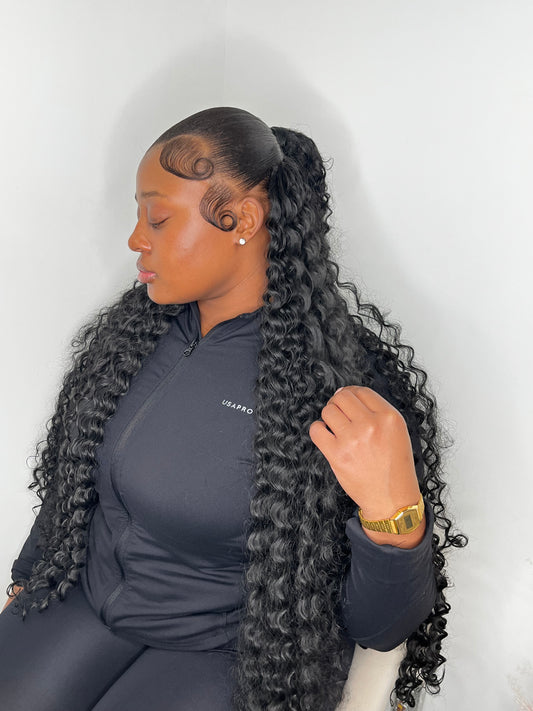 Half up half down ponytail